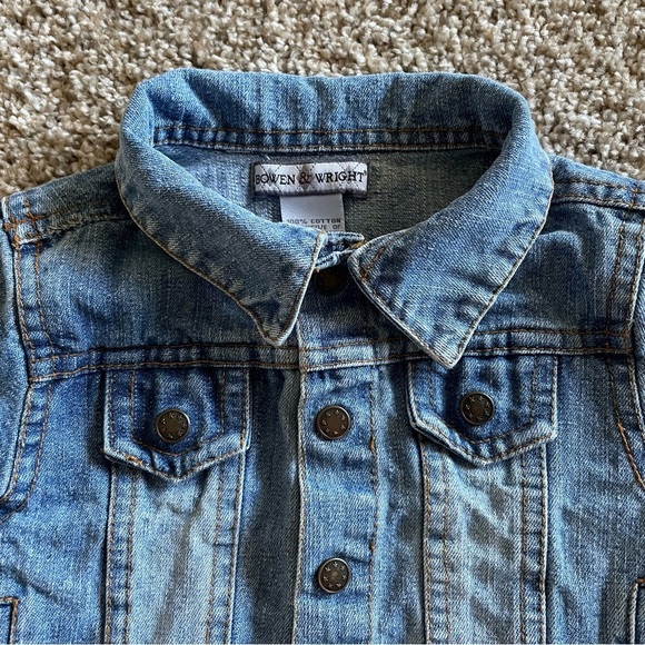 Bowen & Wright Denim Jacket Baby Girl Boy 12 Months Blue Cotton Vintage - Picture 4 of 16